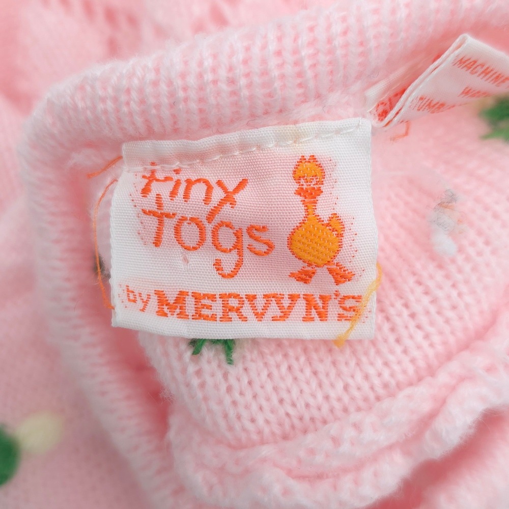 Tiny Togs Mervyn's Vintage Pink Pointelle Knit Floral Cardigan Sweater 0-6M - Picture 3 of 6